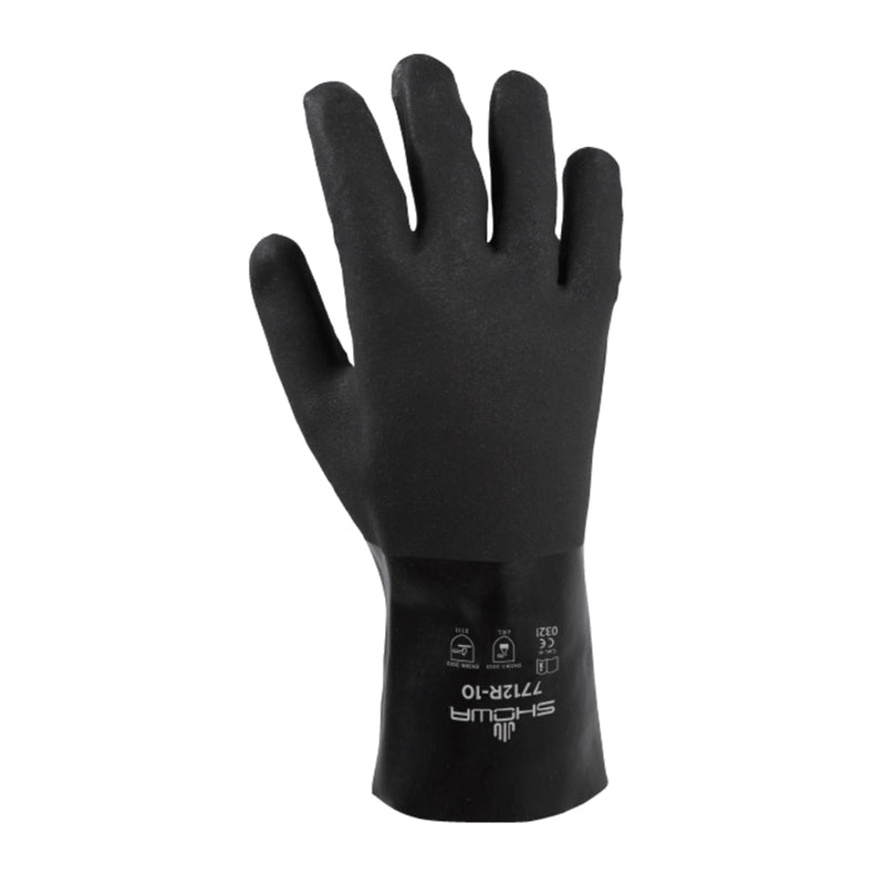 SHOWA BEST GLOVE INC, Atlas Unisex Indoor/Outdoor Gaunlet Chemical Gloves Black L 1 pair