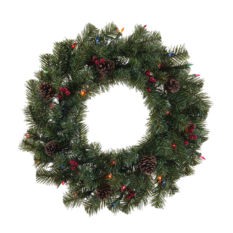 ACE TRADING - WINNERS, Celebrations 24 in. Dia. Incandescent Prelit Christmas Wreath (Pack of 12)