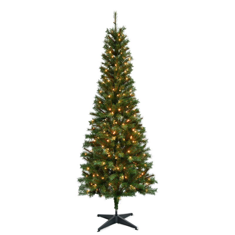ACE TRADING - HOLIDAY BRIGHT LIGHTS, Celebrations 7 ft. Pencil Incandescent 250 lights Spruce Christmas Tree