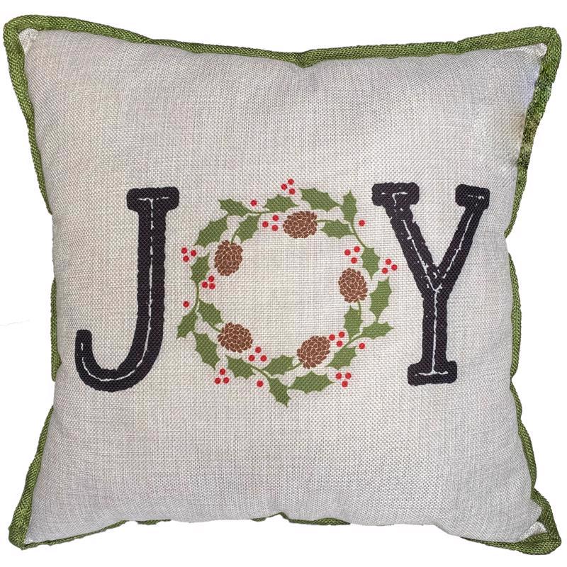 ACE TRADING- A & H TRIM, Celebrations Home Multicolored Fireside Joy Wreath Print Pillow Indoor Christmas Decor 16 in. (Pack of 4)