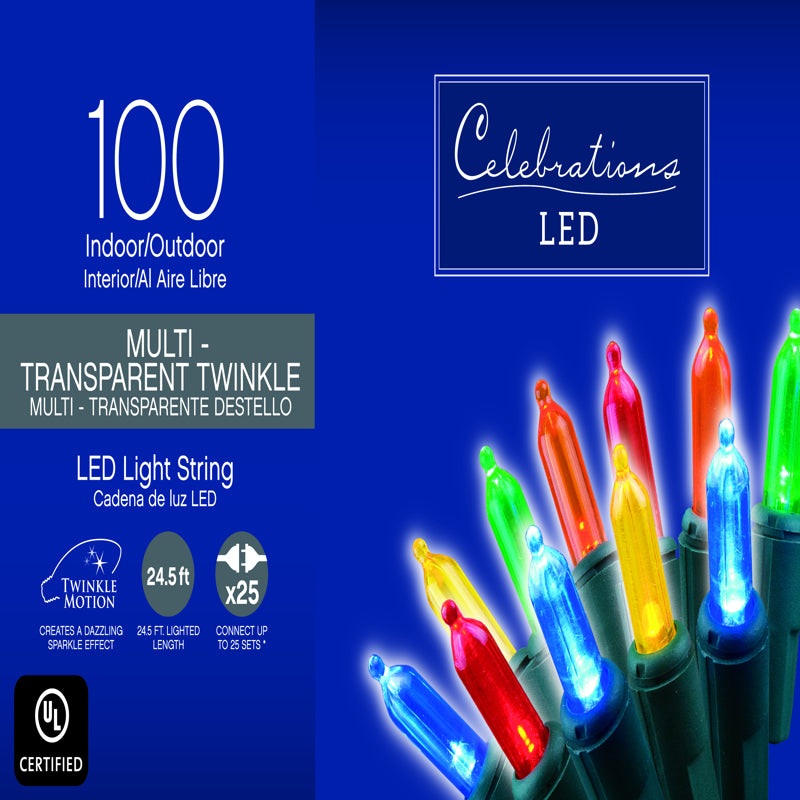 ACE TRADING - SI 9, Celebrations LED M5 Multicolored 100 ct String Christmas Lights 24.75 ft.