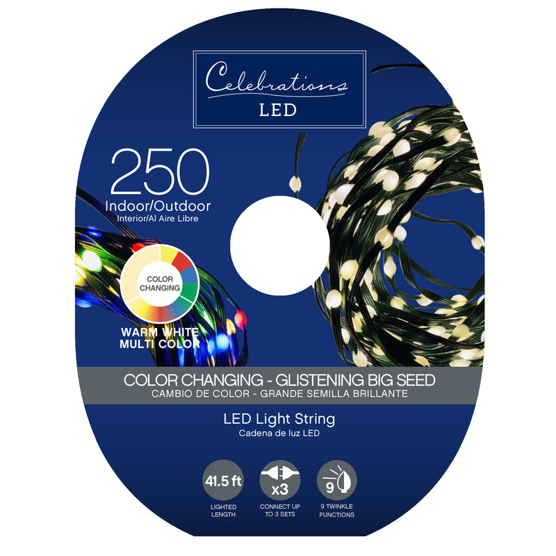 ACE TRADING-HBL GAN YAO, Celebrations LED Micro Dot/Fairy Multicolored 250 ct String Christmas Lights 41.6 ft.