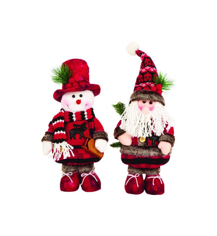 ACE TRADING - JETLINK 1, Celebrations  Multicolored  Standing Santa and Snowman  Christmas Decor (Pack of 6)