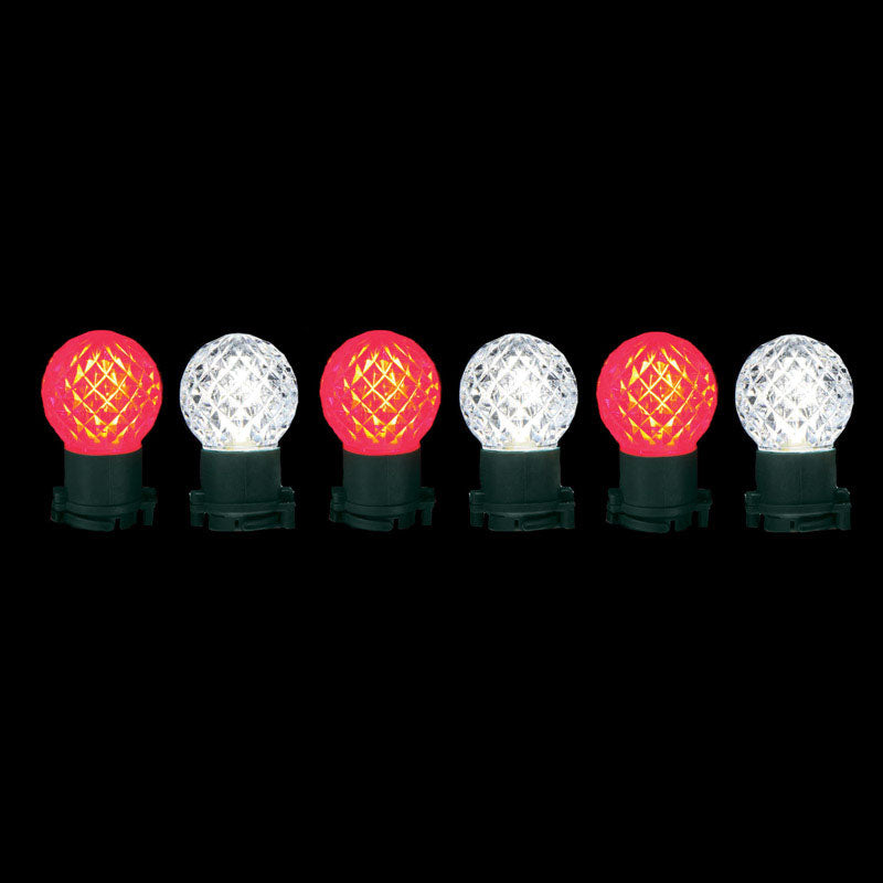 ACE TRADING - SANTAS BEST 2, Celebrations  Platinum  G45 Faceted  LED  Light Set  Red/White  23  24 lights