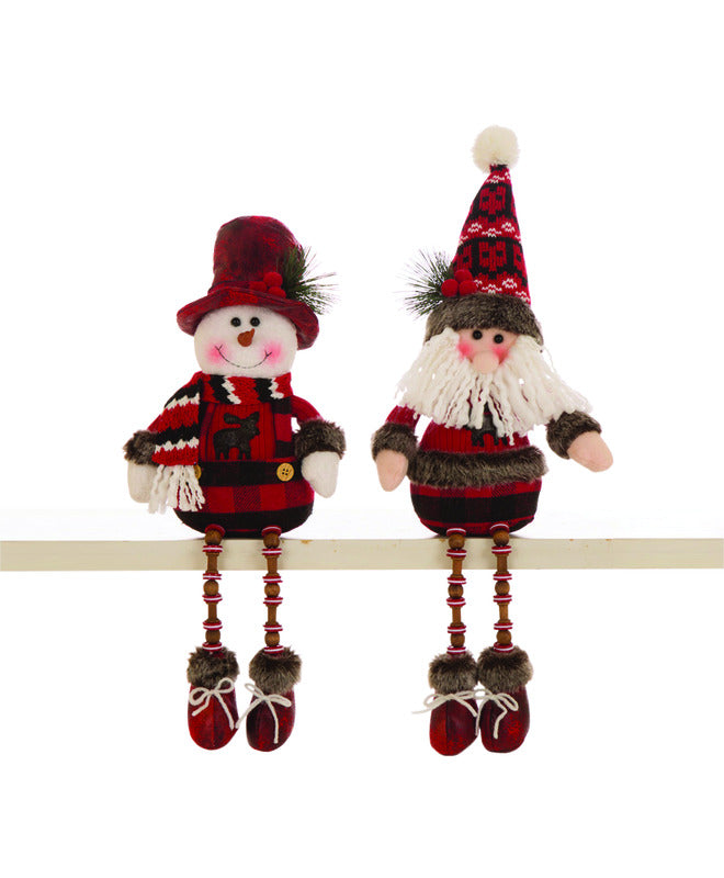 Celebrations, Celebrations  Santa/Snowman Legs Dangling  Shelf Decoration  Multicolored  Polyester  1 pk (Pack of 6)