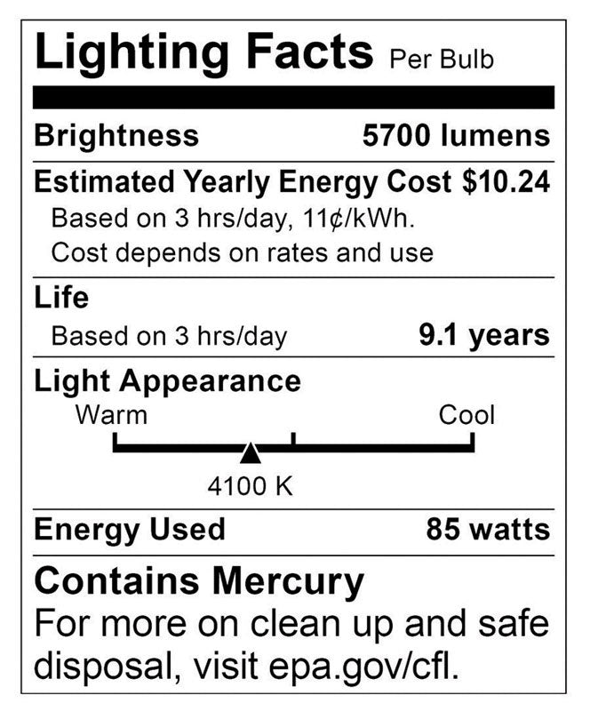 SATCO PRODUCTS INC, Cfl 85W Spiral 41K Med