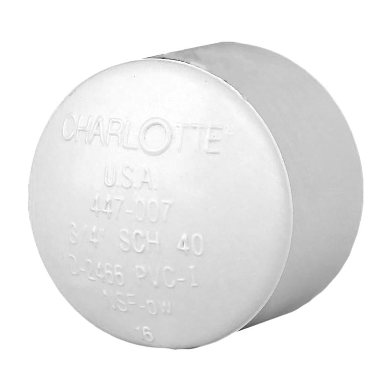 CHARLOTTE PIPE & FOUNDRY CO, Charlotte Pipe Schedule 40 3/4 in. Socket x 3/4 in. Dia. Socket PVC Cap (Pack of 25)