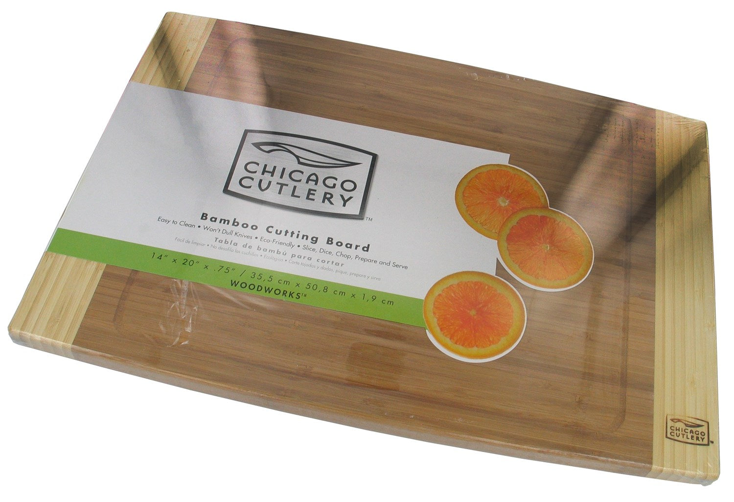 WORLD KITCHEN (CORNING REVERE), Chicago Cutlery 20 in. L X 14 in. W X 0.7 in. Bamboo Cutting Board