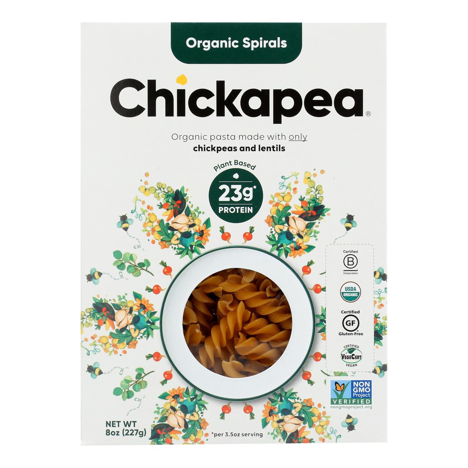 Chickapea Pasta, Chickapea Pasta - Pasta - Spirals - Case of 6 - 8 oz. (Pack of 6)