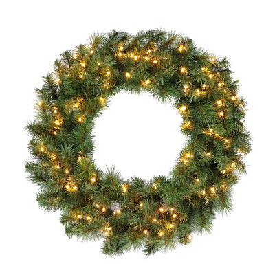 PULEO ASIA LIMITED, Christmas Wreath, 100 Warm White LED Lights, 30-In.