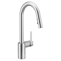 Moen, Chrome one-handle high arc pulldown kitchen faucet