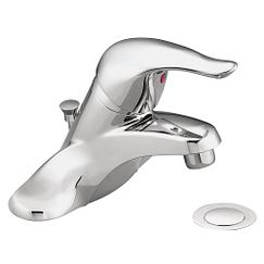 Moen, Chrome one-handle low arc bathroom faucet