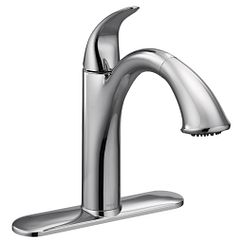 Moen, Chrome one-handle pullout kitchen faucet