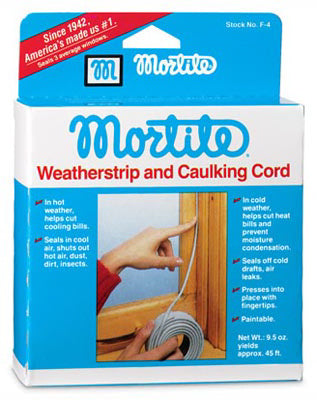 THERMWELL PRODUCTS CO INC, Mortite Gray Silicone Caulking Cord For Gaps and Openings 90 ft. L X 0.25 in.