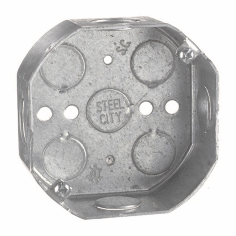 THOMAS & BETTS, Steel City 15.8 cu in Octagon Galvanized Steel Electrical Ceiling Box Silver