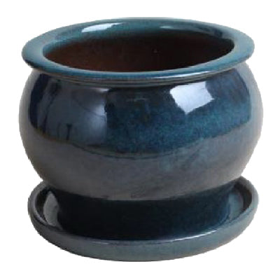 TRENDSPOT INC, Trendspot 8 in. H x 8 in. W Ceramic Flower Pot Green (Pack of 2)